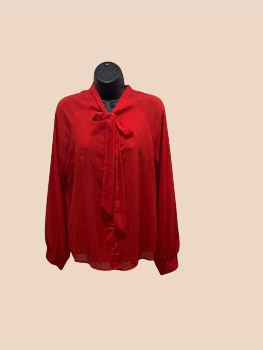 Red Bow Tie Blouse
